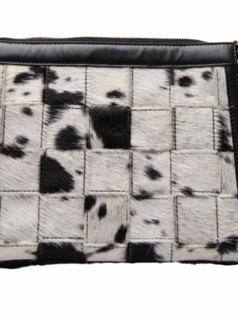 Loyal West SCRAPPY MEDIUM CHAIN BAG IN COWHIDE AND BLACK CALFSKIN